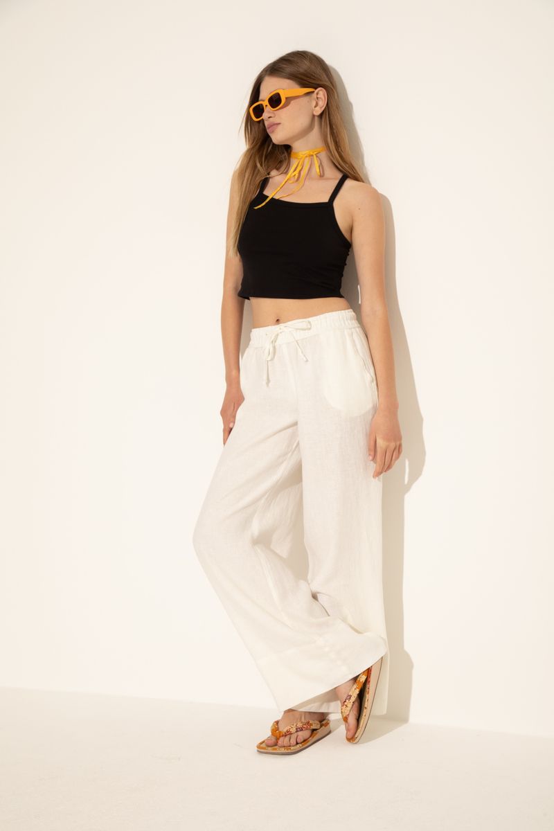 Pantalon palazzo online lino